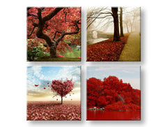 Ζωγραφική τοίχου Πολύχρωμος κόσμος 4 μέρη XOBKOL26E42