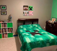 Minecraft painting - Χαρακτηριστικοί χαρακτήρες καμβά - Steve, Creeper, Sheep, Pig - εικόνα 3