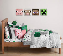 Minecraft painting - Χαρακτηριστικοί χαρακτήρες καμβά - Steve, Creeper, Sheep, Pig