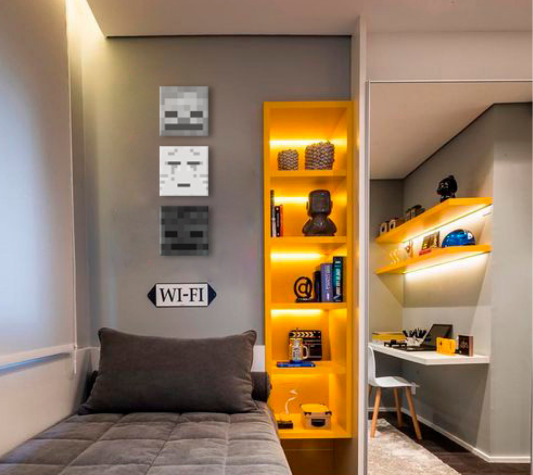 Minecraft painting - Χαρακτηριστικοί χαρακτήρες καμβά - Ghast, Skeleton, Withder skeleton - εικόνα 2