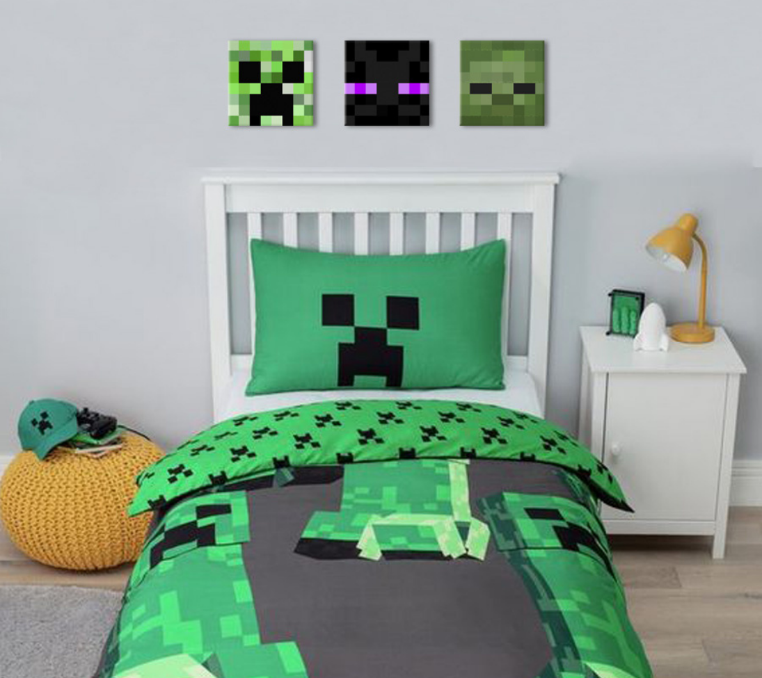 Minecraft painting - Χαρακτηριστικοί χαρακτήρες καμβά - Creeper, Enderman, Zombie - εικόνα 2