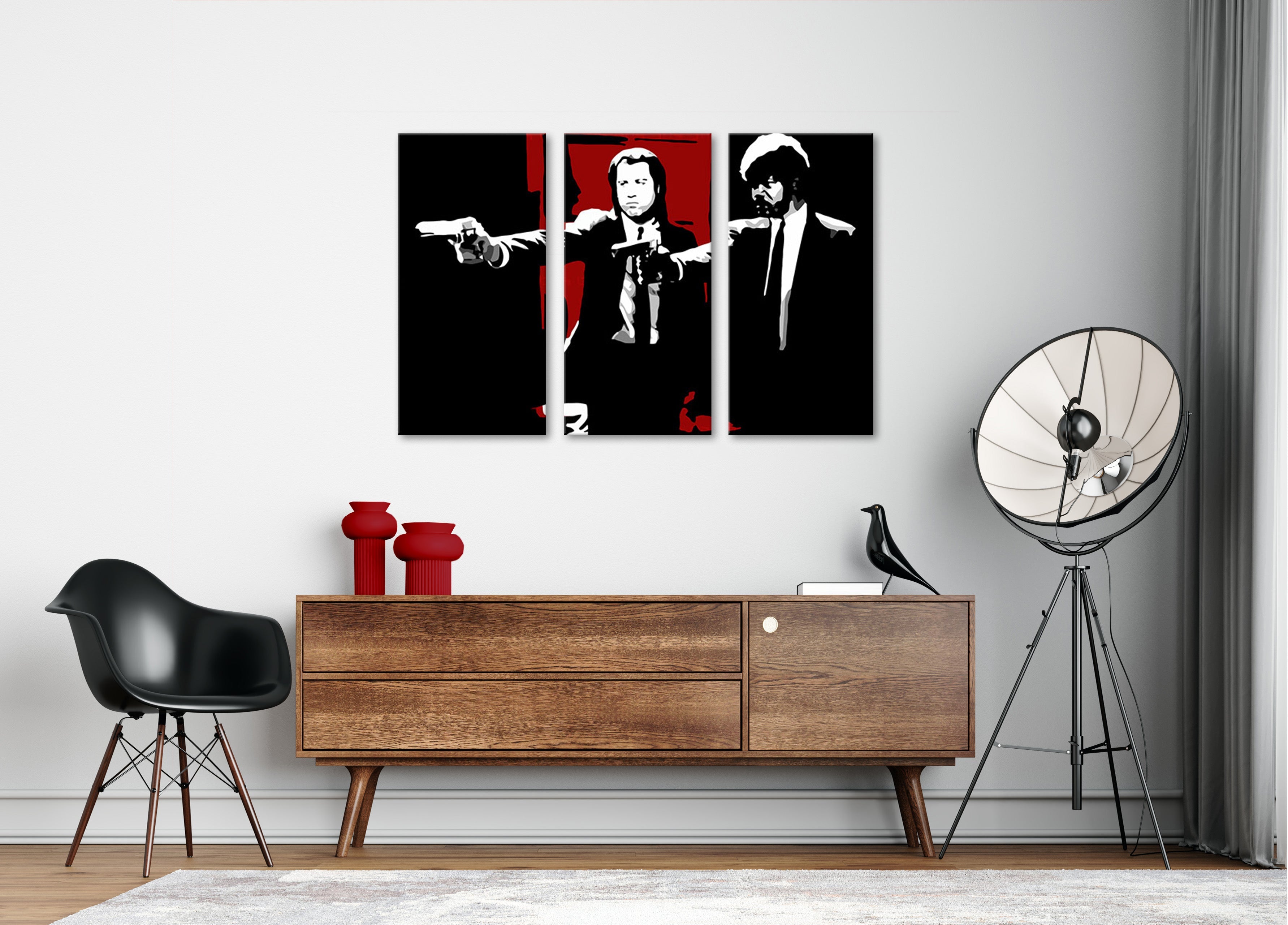 Εκτυπωμένη ζωγραφική POP Art Pulp Fiction 3 μέρη pulp5