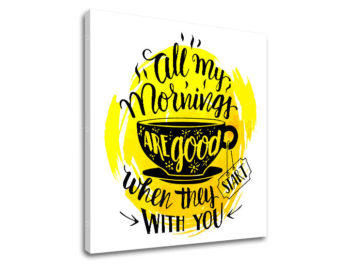 Τοιχογραφία με κείμενο All my mornings - εικόνα 3