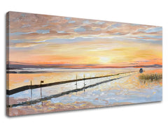 Η εικόνα στον καμβά COLOURFUL SUNSET AT THE COAST - εικόνα 3