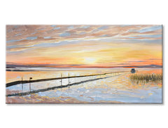 Η εικόνα στον καμβά COLOURFUL SUNSET AT THE COAST - εικόνα 4