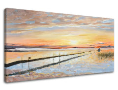 Η εικόνα στον καμβά COLOURFUL SUNSET AT THE COAST