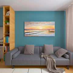 Η εικόνα στον καμβά COLOURFUL SUNSET AT THE COAST