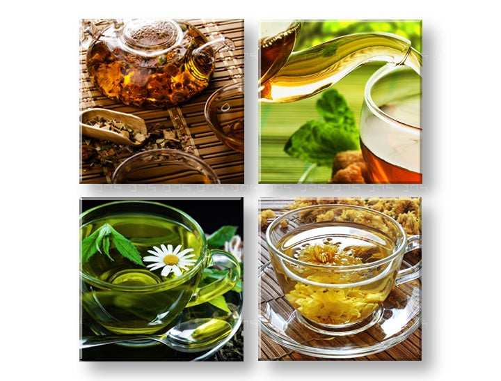 Τσάι ώρα 4 τεμαχίων τέχνης τοίχου - εικόνα 2