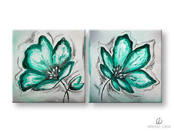 Αναπαραγωγή του συγγραφέα σε καμβά FLOWERS XOBFB520E2