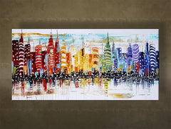 Χειροποίητη ζωγραφική τοίχου CITY FB164E1 | διαφορετικά μεγέθη