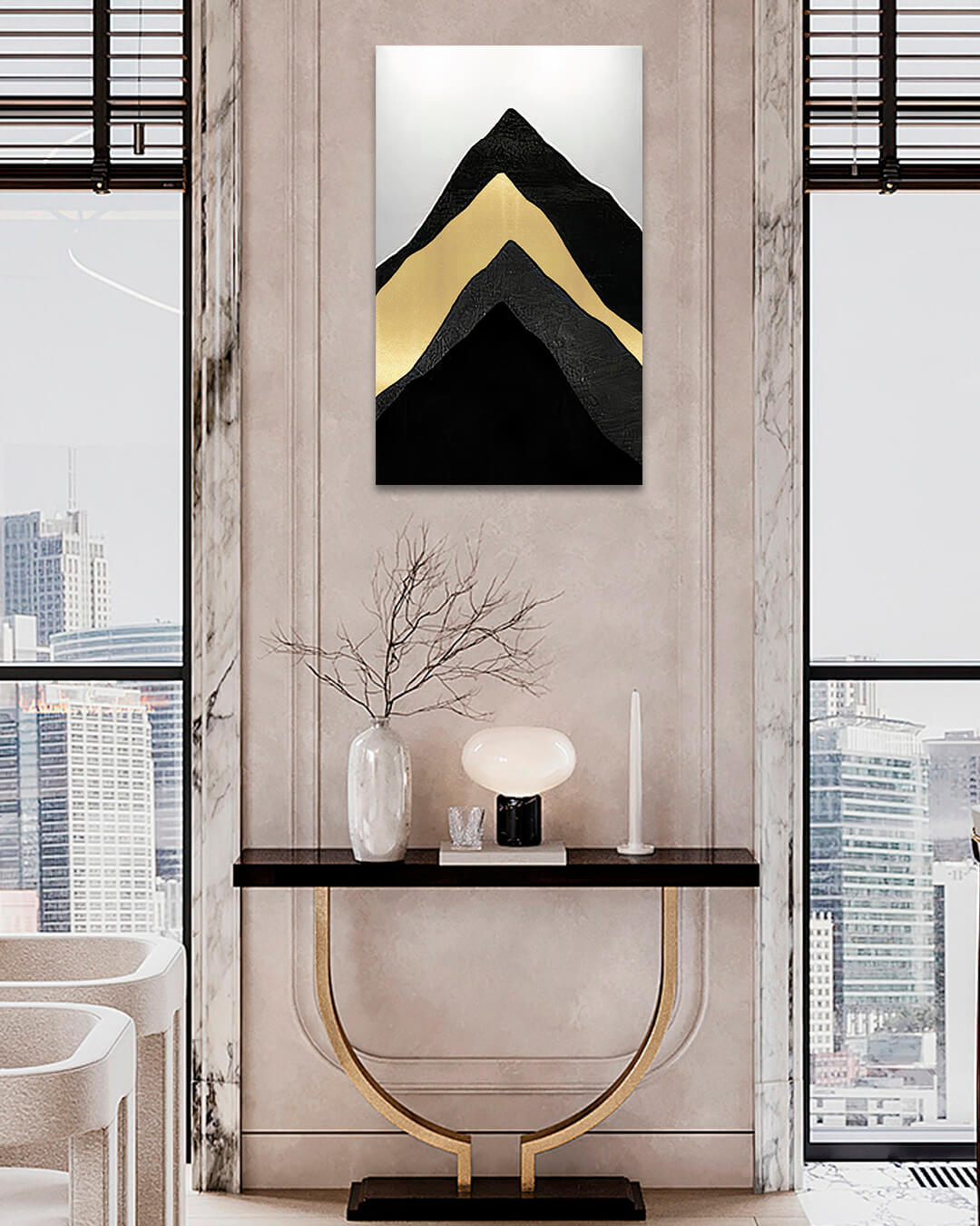 Πίνακες σε καμβά PREMIUM ART | Αφηρημένα βουνά - εικόνα 5