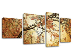 Η εικόνα σε καμβά 4 μέρη FLOWERS KV009E40