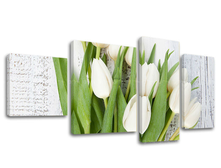 Η εικόνα σε καμβά 4 μέρη FLOWERS KV036E40