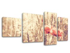 Ζωγραφική τοίχου 4 τμημάτων FLOWERS KV074E40