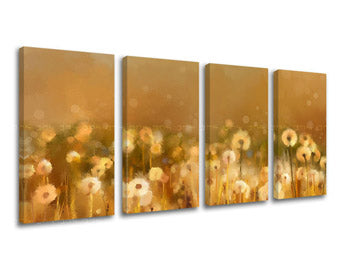 Ζωγραφική τοίχου 4 τμημάτων FLOWERS KV075E41