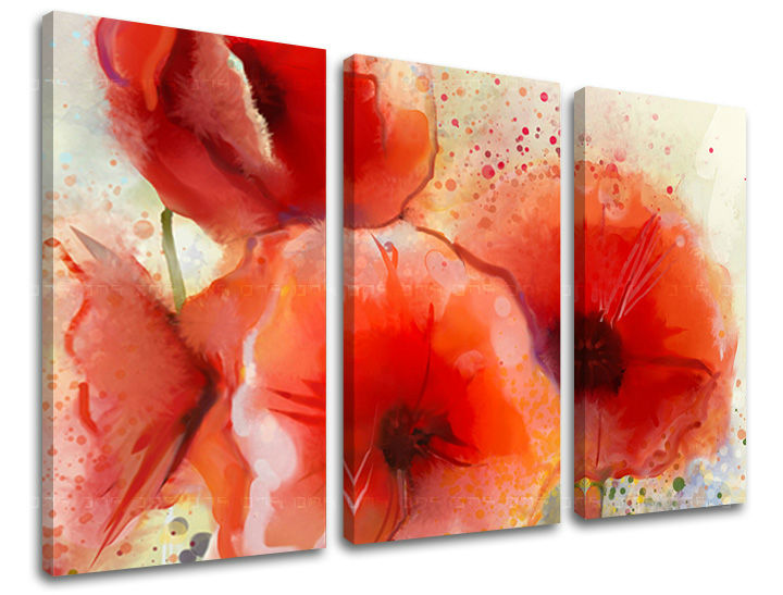 Τοιχογραφία 3 τμημάτων FLOWERS KV076E30