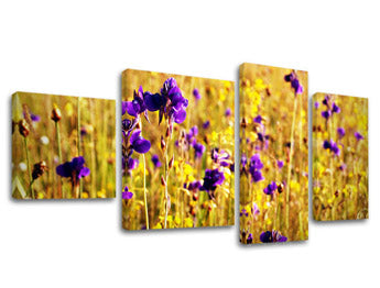 Ζωγραφική τοίχου 4 τμημάτων FLOWERS KV088E40
