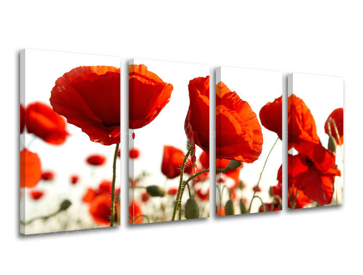 Ζωγραφική τοίχου 4 τμημάτων FLOWERS XOBKV118E41