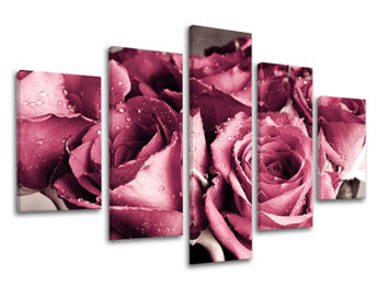 Ζωγραφική τοίχου 5 τμημάτων FLOWERS XOBKV139E50