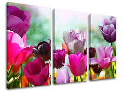 Τοιχογραφία 3 τμημάτων FLOWERS XOBKV148E30