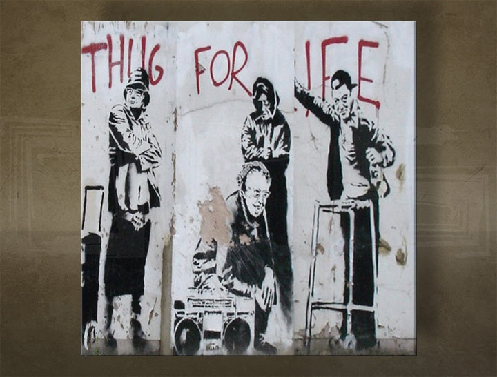 Πινακες σε καμβα ΤΕΤΡΑΓΩΝΟ Street ART - Banksy