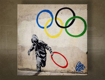 Πινακες σε καμβα ΤΕΤΡΑΓΩΝΟ Street ART - Banksy | BA045K1