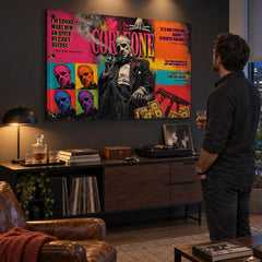 Pop art πίνακας Ο Νονός σε ανδρικό γραφείο, προσδίδοντας κύρος και στυλ στον επαγγελματικό χώρο με την επιβλητική μορφή του Don Vito.