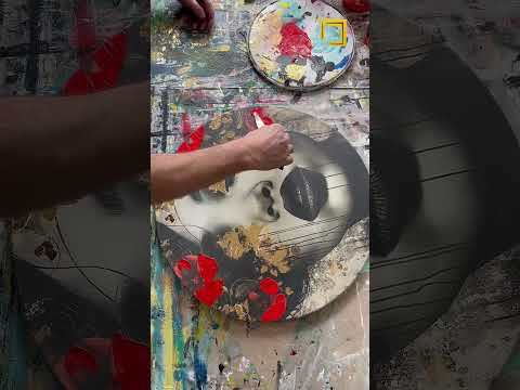 Στρογγυλή ζωγραφισμένη ζωγραφική Golden Sky