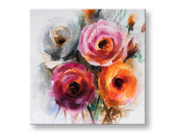 Ζωγραφισμένη εικόνα τοίχου FLOWERS 1 μέρος CFAFL017 - 70x70 cm