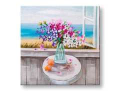 Ζωγραφισμένη εικόνα τοίχου ΛΟΥΛΟΥΔΙΑ ΣΕ ΒΑΣΑΛΙ 1 μέρος CFAZH5149E1 - 60x60 cm