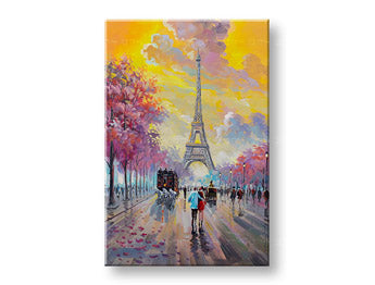 Ζωγραφισμένη εικόνα τοίχου WALKING IN PARIS 1 μέρος 60x90 cm CFAZH6205E1