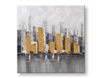 Ζωγραφισμένος πίνακας τοίχου CITY 1 μέρος 70x70 cm CFAZH6539E1