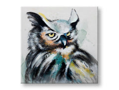 Ζωγραφισμένη ζωγραφική τοίχου Κουκουβάγια 1 μέρος 60x60 cm CWF1279HE1