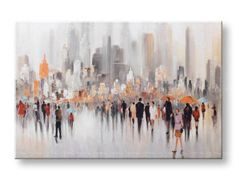 Ζωγραφισμένος πίνακας τοίχου CITY 1 μέρος 120x80 cm CWF1481TDE1