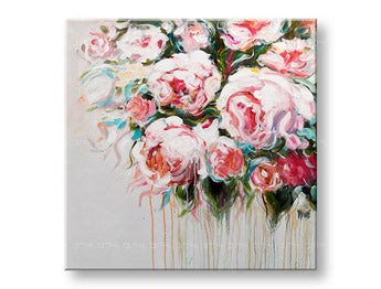 Ζωγραφισμένη εικόνα τοίχου FLOWERS 1 μέρος CWF1671WE1 - 70x70 cm