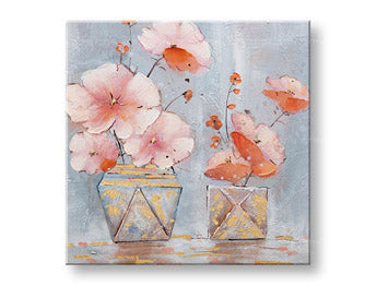 Ζωγραφισμένη εικόνα τοίχου ΛΟΥΛΟΥΔΙΑ ΣΕ ΒΑΣΙΛΕΙΟ 1-μέρος 60x60 cm CWF1863WE1