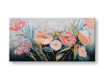 Ζωγραφισμένη εικόνα τοίχου FLOWERS 1 μέρος 100x50 cm CWF1972WE1