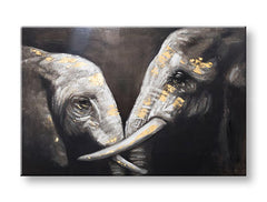 Ζωγραφισμένη εικόνα τοίχου SLONY 1 μέρος CWFAN083 - 120x80 cm