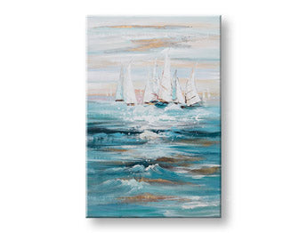 Ζωγραφισμένη τοιχογραφία BOATS 1 μέρος CWFBC043 - 90x60 cm