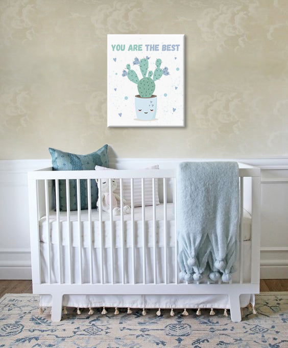 Εικόνα σε καμβά με θέμα χαριτωμένος κάκτος σε γλάστρα με μήνυμα – τρισδιάστατη απεικόνιση του καμβά με εμφανές ξύλινο τελάρο, Papilora.