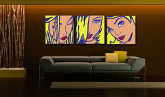 Χειροποίητη ζωγραφική POP Art LICHTENSTEIN 3 κομμάτι li5 - εικόνα 2