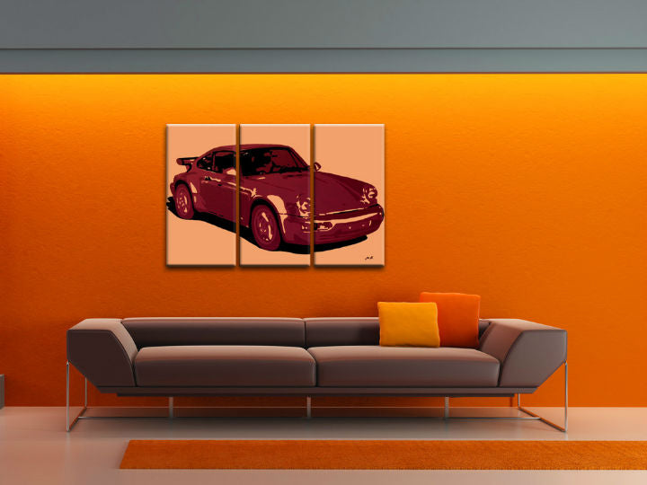 Χειροποίητη ζωγραφική POP Art PORSCHE 911 3 κομμάτι por5 - εικόνα 6