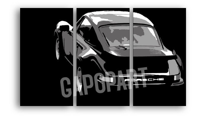 Χειροποίητη ζωγραφική POP Art PORSCHE 911 3 κομμάτι por5 - εικόνα 4
