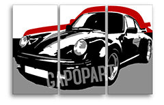 Χειροποίητη ζωγραφική POP Art PORSCHE 911 3 κομμάτι por5 | διαφορετικά μεγέθη