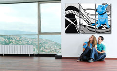 Χειροποίητη ζωγραφική POP Art Dog and DJ´s 6 piece dd | διαφορετικά μεγέθη