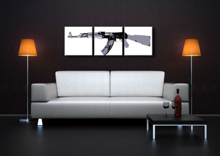 Χειροποίητη ζωγραφική POP Art Kalashnikov 3 μέρη ka1
