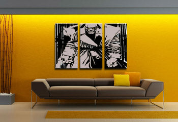 Χειροποίητη ζωγραφική POP Art Killer με κίτρινα μάτια 3 τεμάχια kwye | διαφορετικά μεγέθη