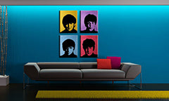 Χειροποίητος πίνακας ζωγραφικής POP Art BEATLES 4 τεμαχίων bea6 | διαφορετικά μεγέθη