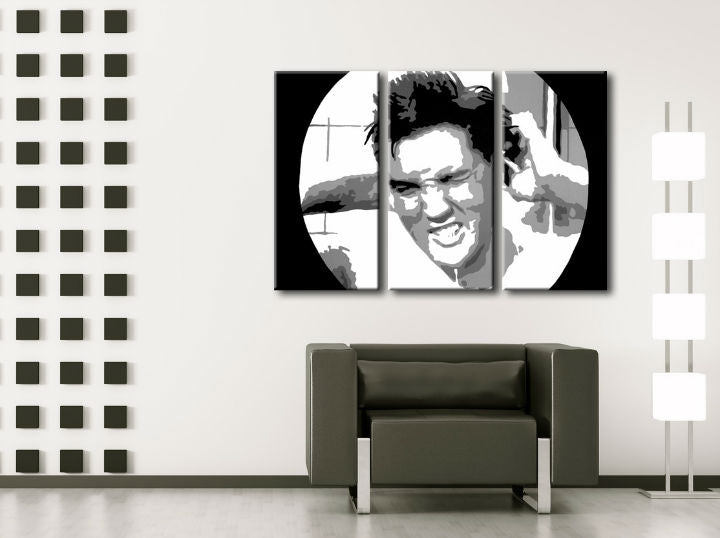 Χειροποίητος πίνακας ζωγραφικής POP Art ELVIS 3 τεμαχίων el2
