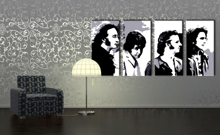 Χειροποίητος πίνακας ζωγραφικής POP Art Beatles 4 τεμαχίων bea5